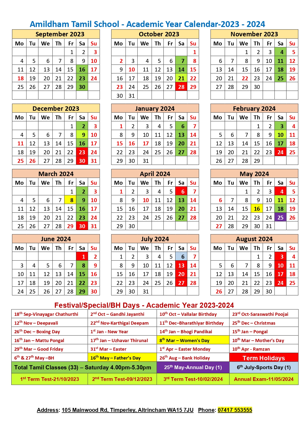 Academic Calender